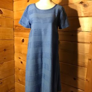 LuLaRoe XS Blue Pintuck Carly Dress